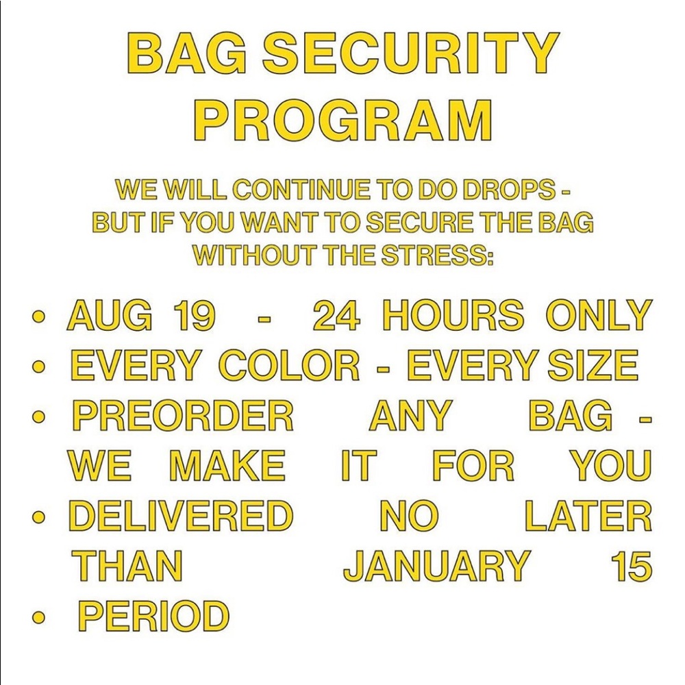 Telfar bag notice!